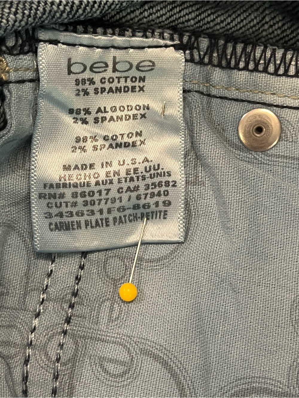 bebe Y2K Low Rise Bootcut Dark Wash Jeans size 29 - Picture 5 of 6